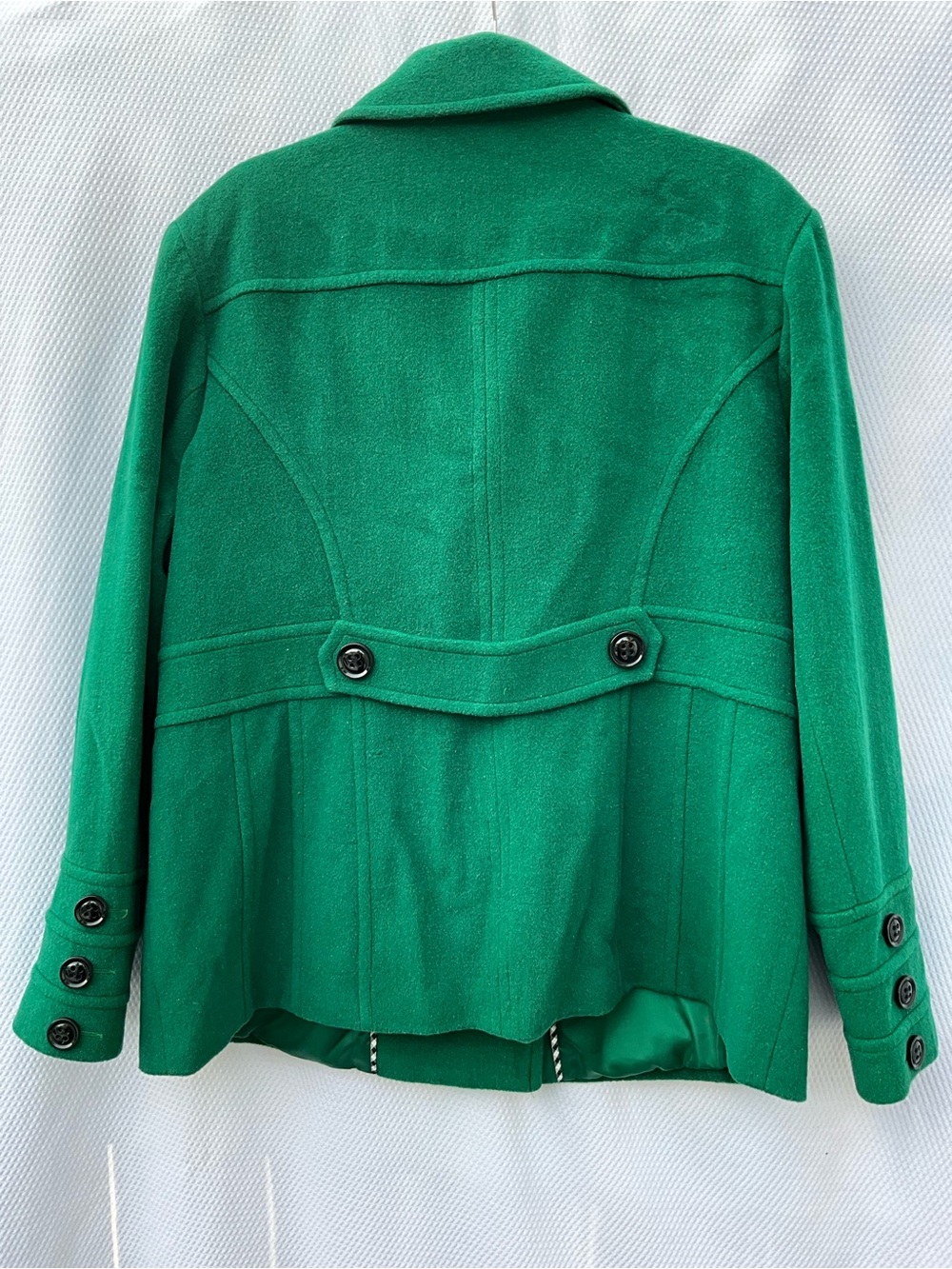 St. John's Bay Green Wool Cashmere Blend Peacoat Double Breasted XL - Picture 7 of 12